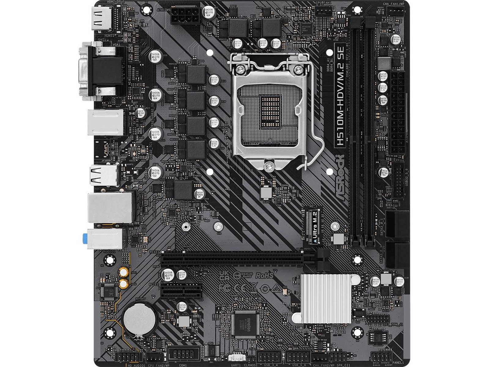 ASRock H510M-HDV/M.2 SE Mainboard - Intel H470 - Intel LGA1200 socket - DDR4 RAM - Micro-ATX