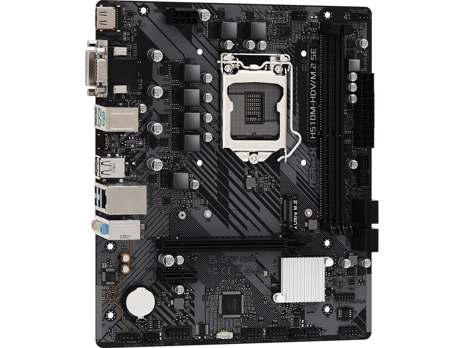 ASRock H510M-HDV/M.2 SE Mainboard - Intel H470 - Intel LGA1200 socket - DDR4 RAM - Micro-ATX