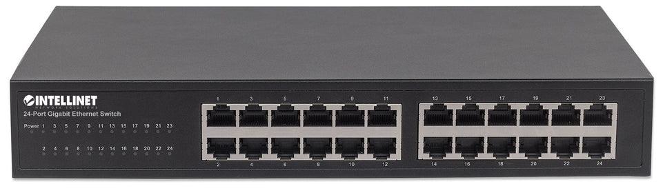 INTELLINET 24-Port Gigabit Switch Desktop & 19"Rackmount Met