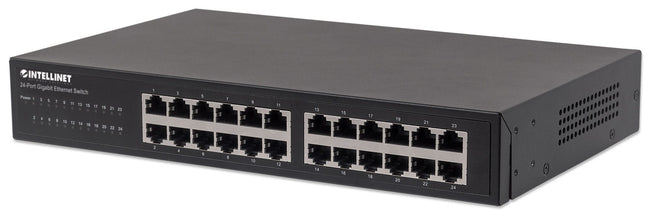 INTELLINET 24-Port Gigabit Switch Desktop & 19"Rackmount Met