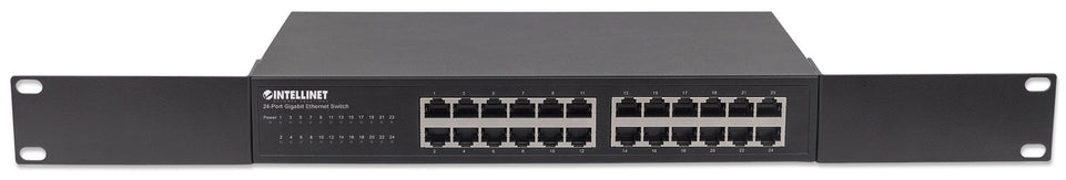 INTELLINET 24-Port Gigabit Switch Desktop & 19"Rackmount Met