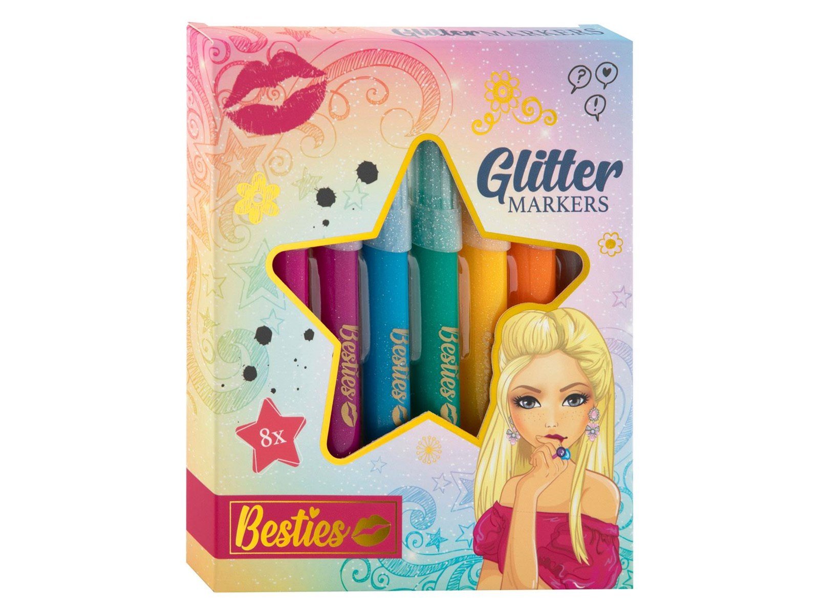 Besties Glitter Felt Pens 8pcs.