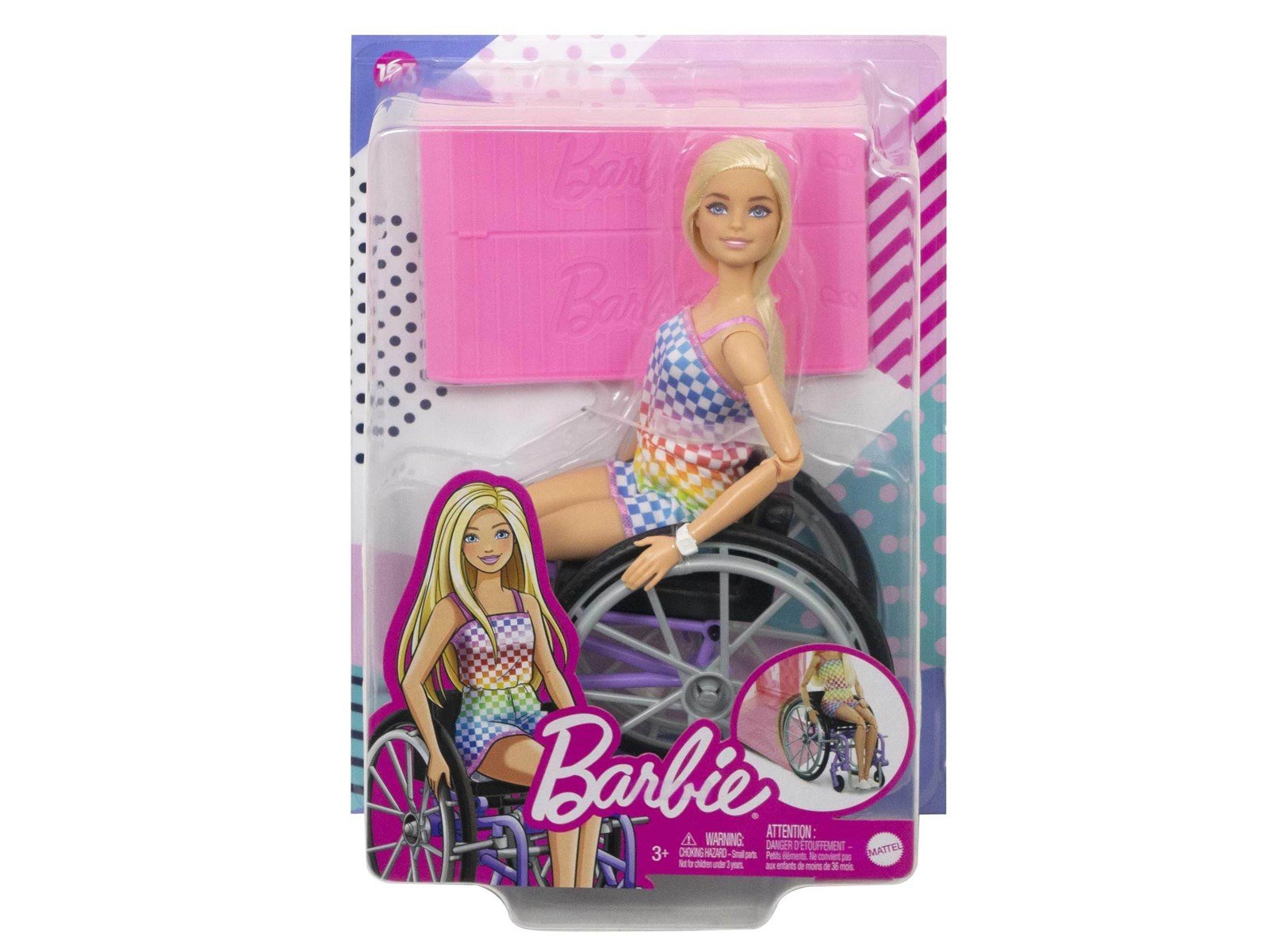 Barbie  Fashionista Rollstuhl Karomuster