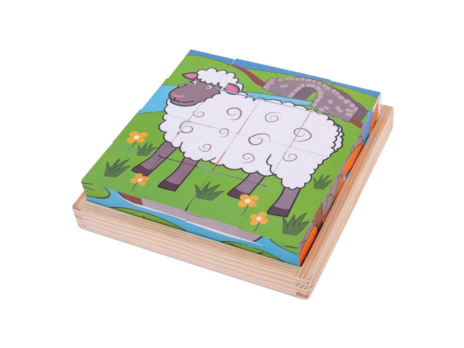 Bigjigs Wooden Block Puzzle Farm Animals