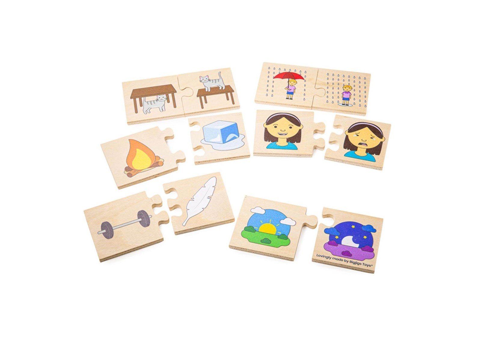 Bigjigs Wooden Jigsaw Puzzle Opposites 32pcs. Holz