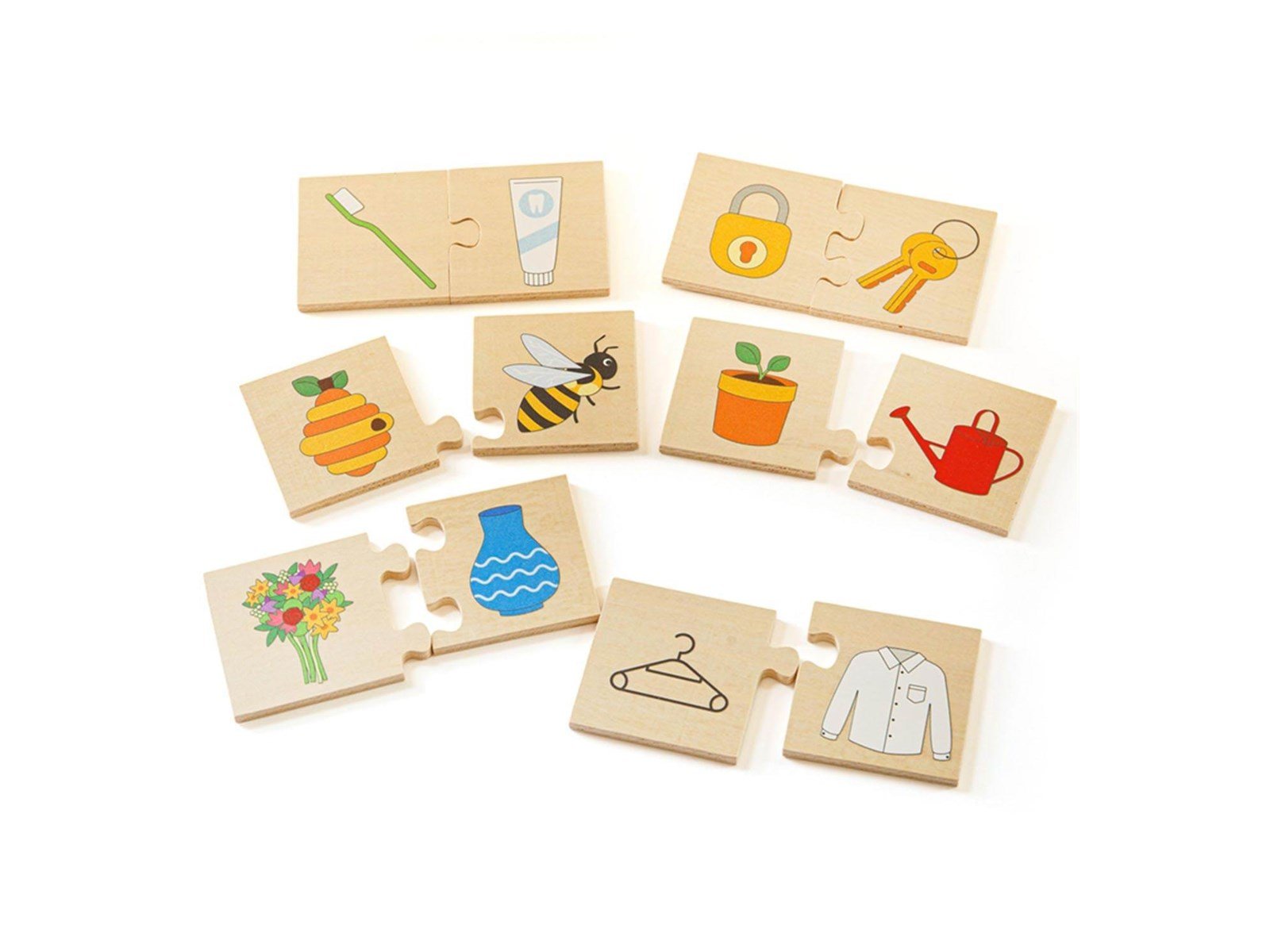 Bigjigs Wooden Jigsaw Puzzle Things That Go Together 32pcs. Holz