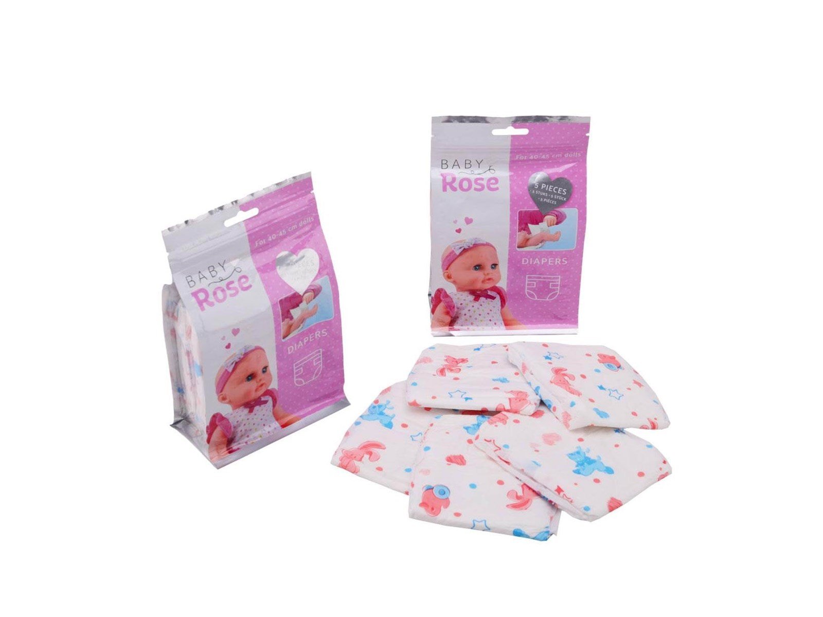Baby Rose Nappies in Bag 5pcs.