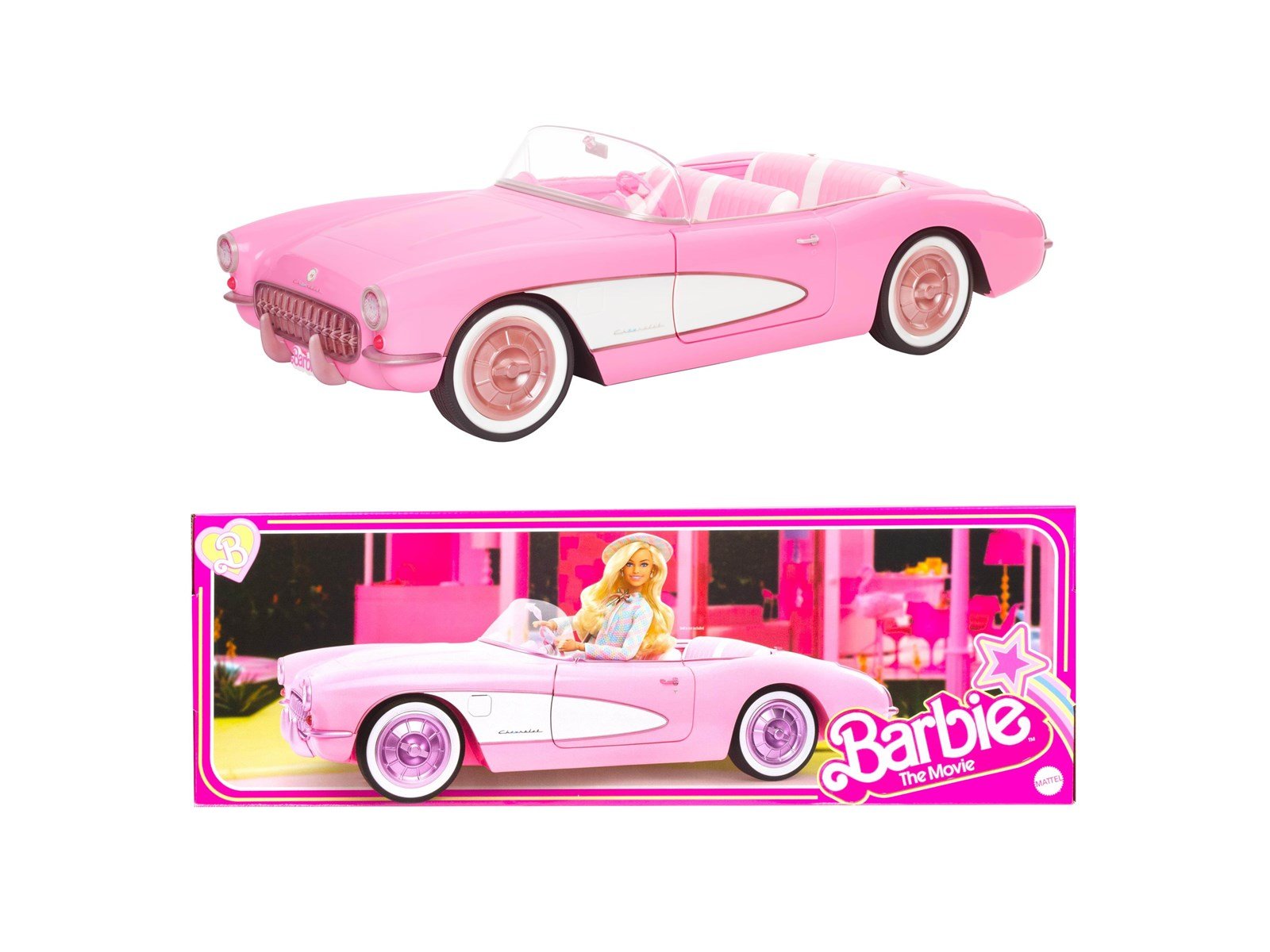 Barbie the Movie Collectible Car Pink Corvette Convertible