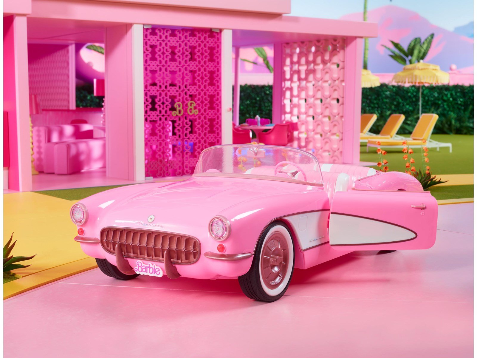 Barbie the Movie Collectible Car Pink Corvette Convertible