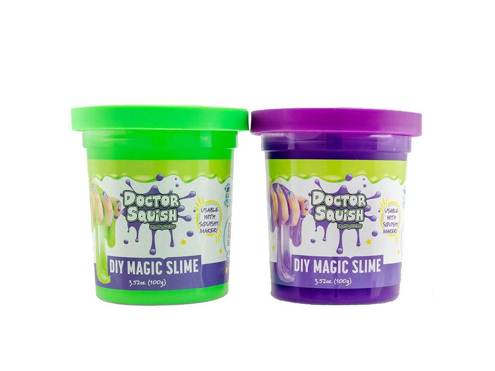 Boti Doctor Squish Slime Value Pack - Green and Purple. 240 grams
