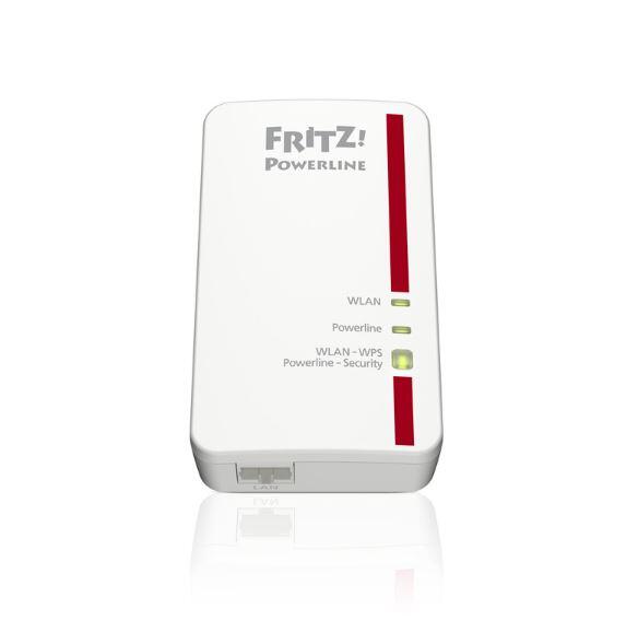 AVM FRITZ Powerline 1240E WLAN Set Powerline Adapterkit GigE, HomePlug AV WiFi 2,4 GHz an Wandsteckdose anschließbar