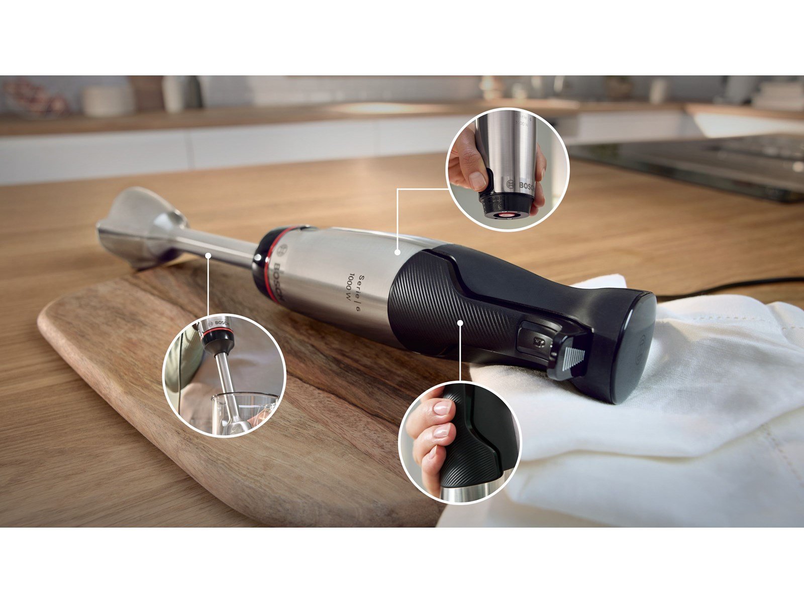 Bosch Stabmixer ErgoMaster Serie 6 MSM6M622 incl. chopper and whisk - 1000 W