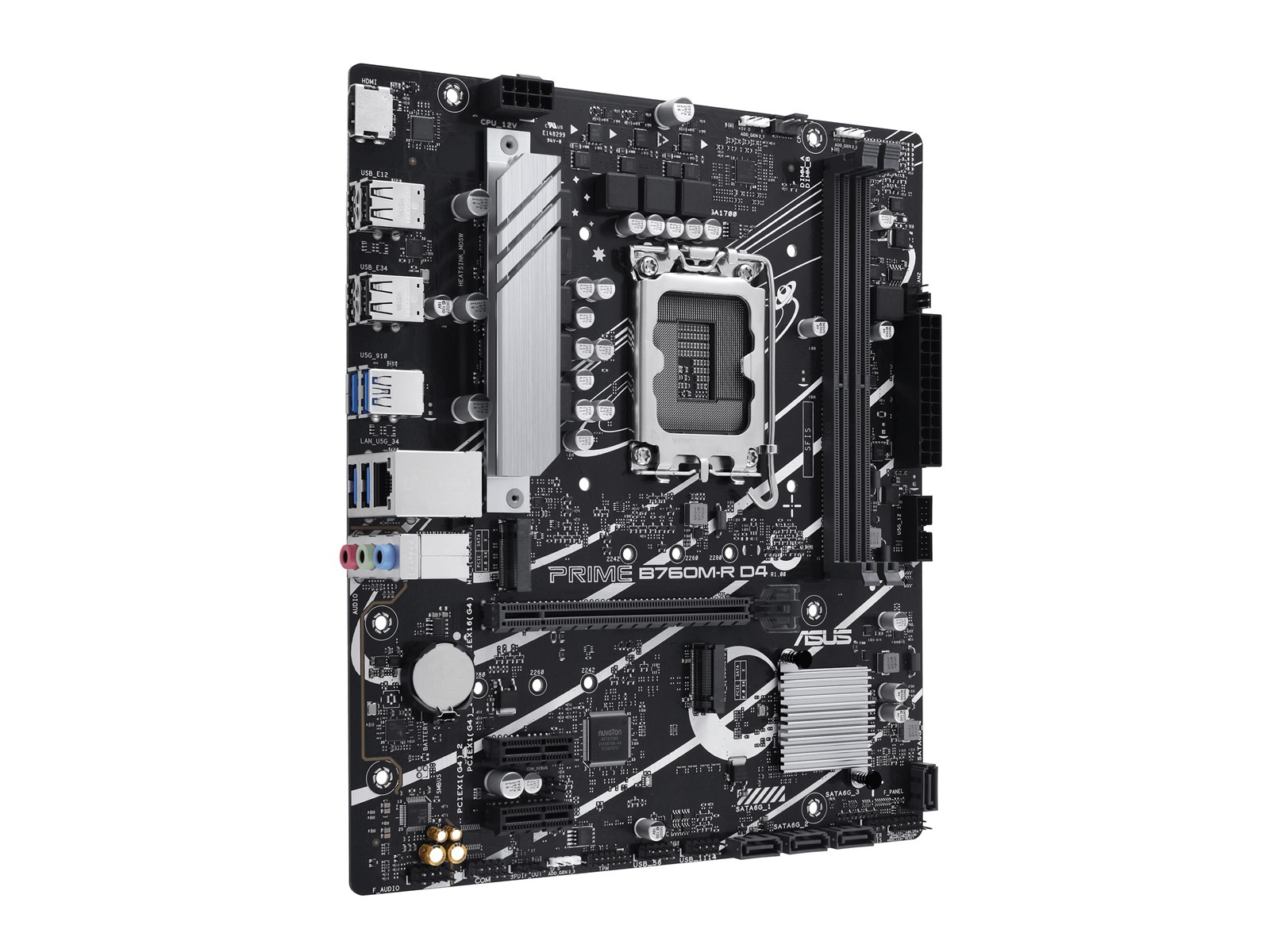 ASUS PRO B760M-R D4 Mainboard - Intel B760 - Intel LGA1700 socket - DDR4 RAM - Micro-ATX