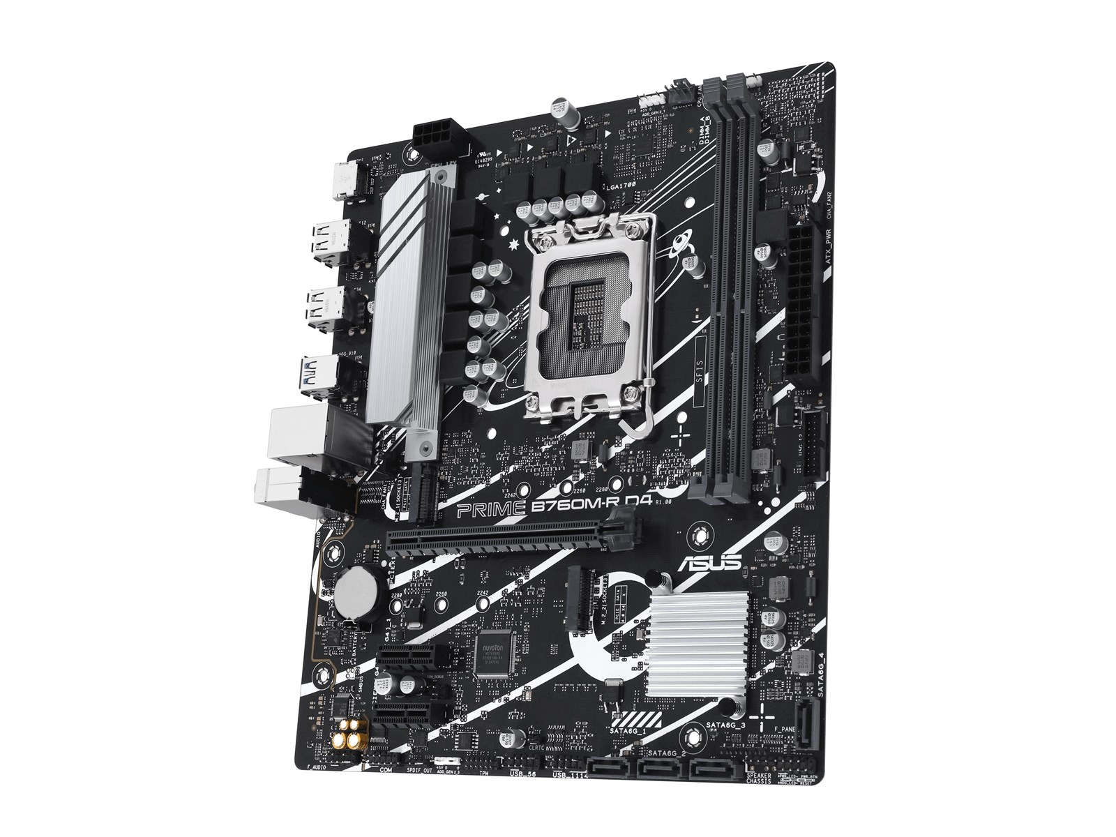 ASUS PRO B760M-R D4 Mainboard - Intel B760 - Intel LGA1700 socket - DDR4 RAM - Micro-ATX