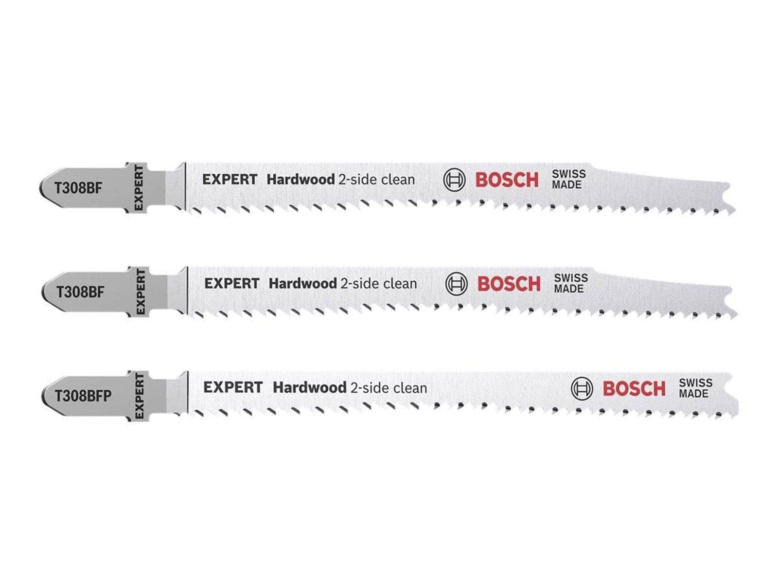 Bosch Expert Hardwood 2-side clean jig saw blade set - 3 pieces