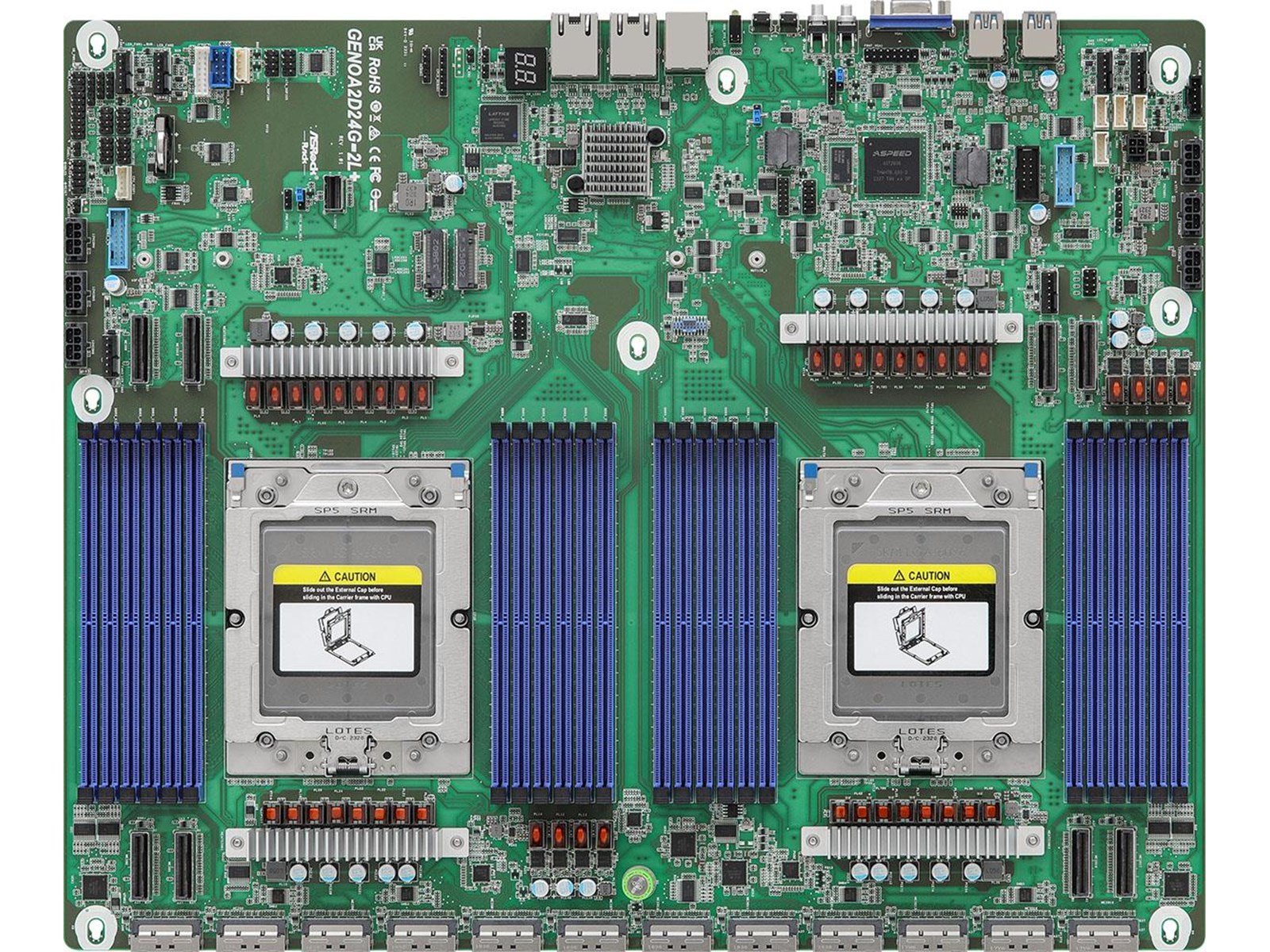 ASRock GENOA2D24G-2L+ Mainboard - LGA6096 Socket socket - DDR5 RAM - Proprietary