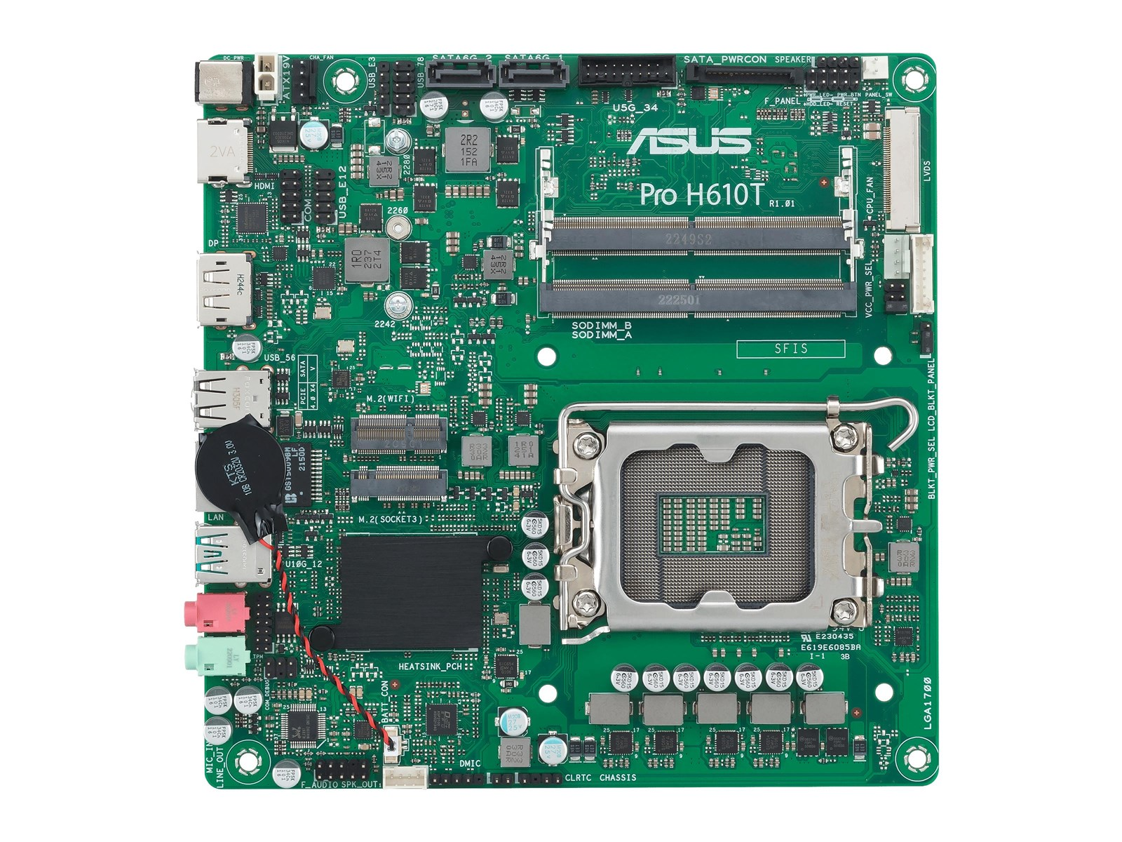 ASUS PRO H610T-CSM Mainboard - Intel H610 - Intel LGA1700 socket - DDR5 RAM - Thin Mini-ITX