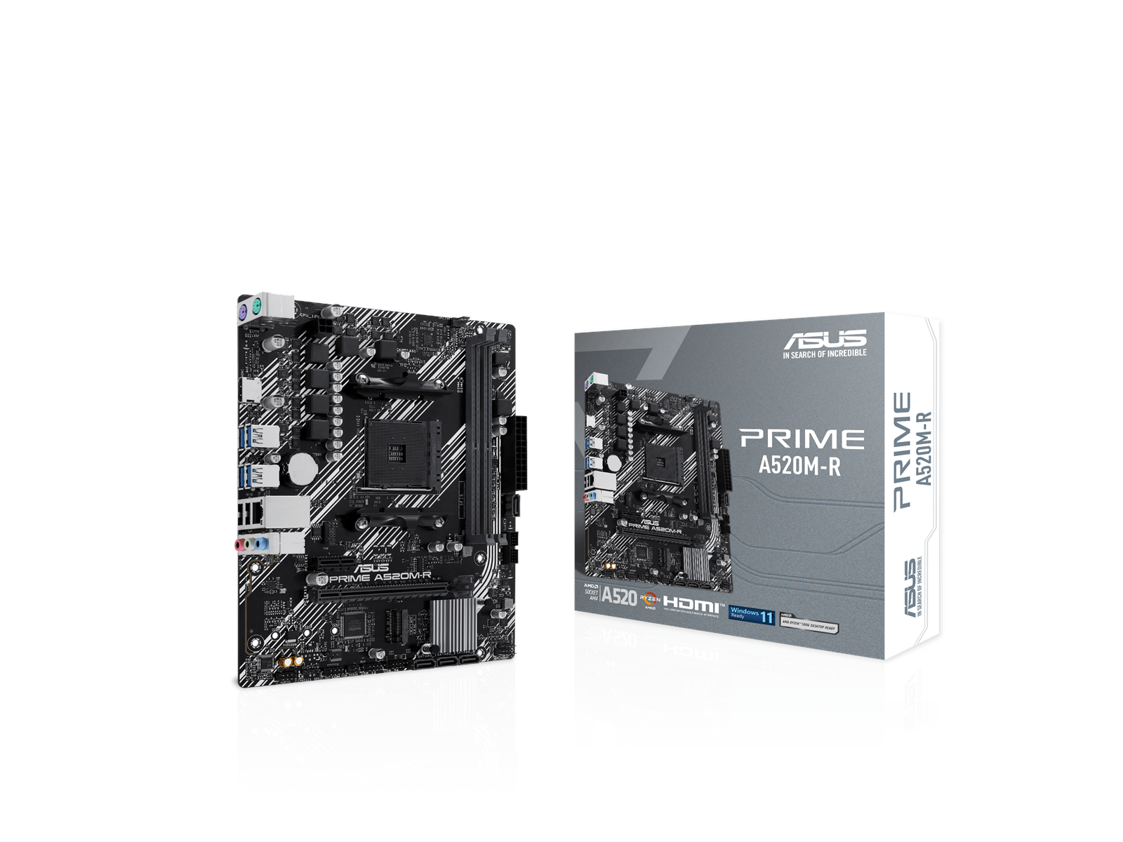 ASUS PRIME A520M-R Mainboard - AMD A520 - AMD AM4 socket - DDR4 RAM - Micro-ATX
