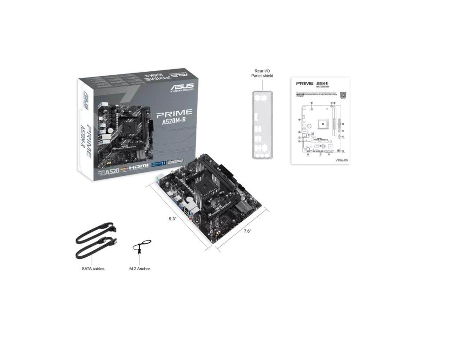 ASUS PRIME A520M-R Mainboard - AMD A520 - AMD AM4 socket - DDR4 RAM - Micro-ATX