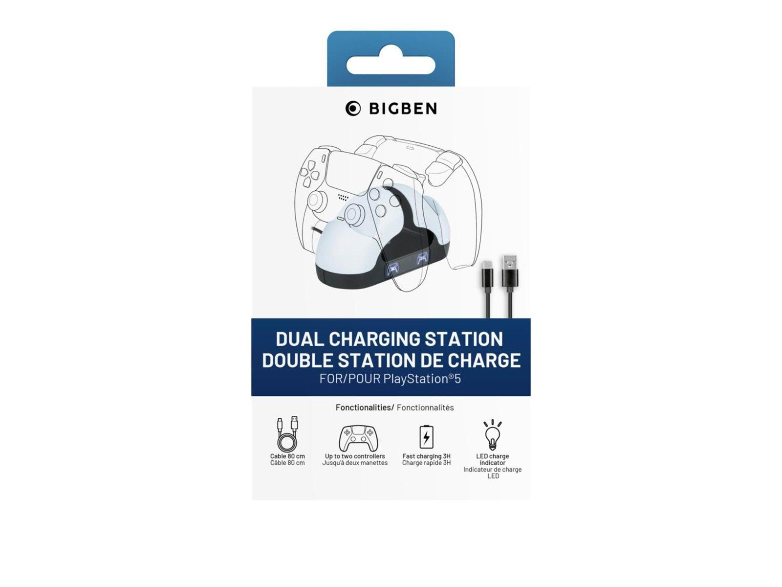 BigBen Interactive Chargning Station for 2 x DualSense Controllers - Wired - Sony PlayStation 5