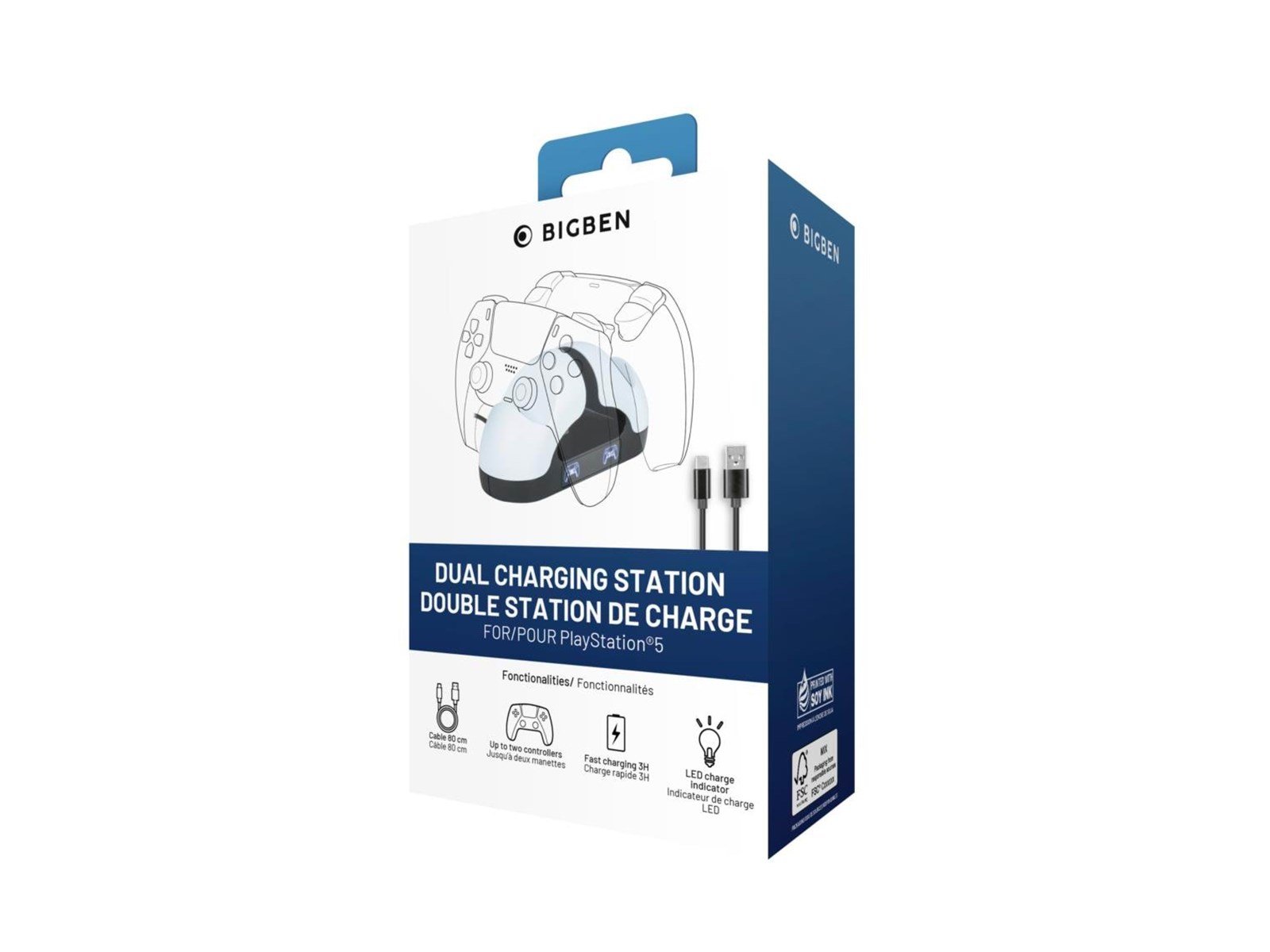 BigBen Interactive Chargning Station for 2 x DualSense Controllers - Wired - Sony PlayStation 5