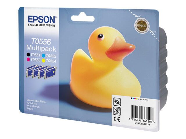 Epson Original T0556 Druckerpatronen MultiPack schwarz cyan magenta gelb (C13T05564010)