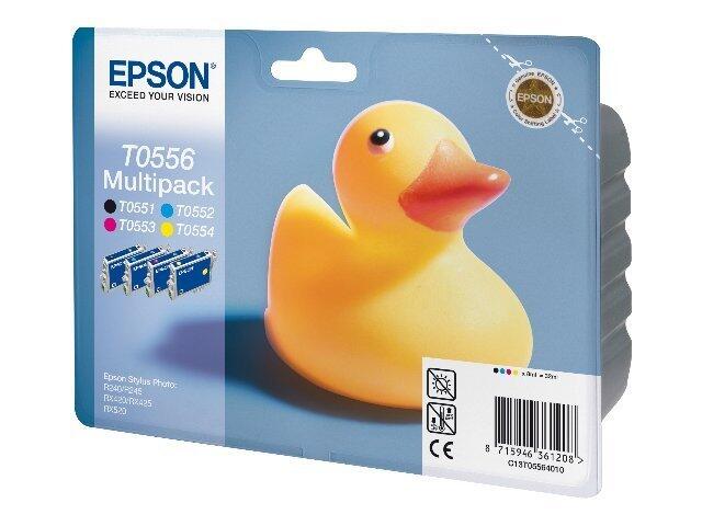 Epson Original T0556 Druckerpatronen MultiPack schwarz cyan magenta gelb (C13T05564010)