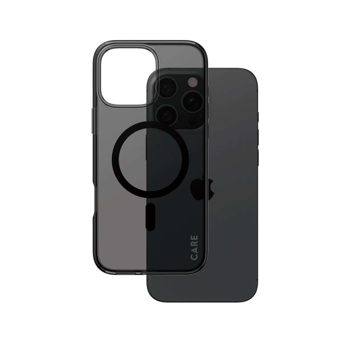 CARE by PanzerGlass® Flagship Case Urban Combat Smokey Schwarz MagSafe für iPhone 16 Pro Max
