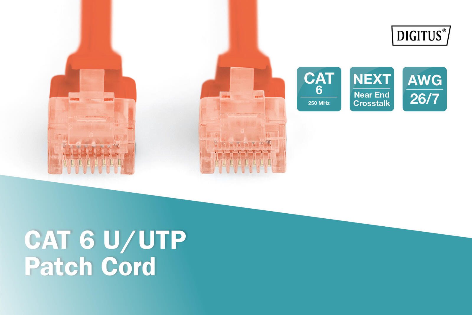 DIGITUS Patch-Kabel RJ-45 (M) zu RJ-45 (M) 2m CCA U/UTP Cat 6 rot (DK-1612-020/R)