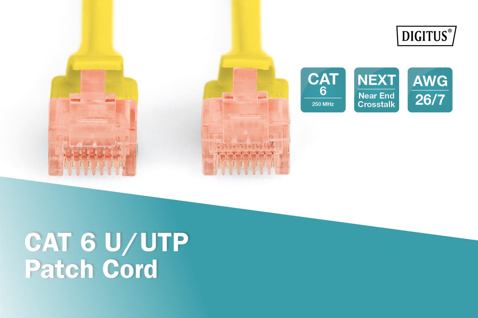 DIGITUS Patch-Kabel RJ-45 (M) zu RJ-45 (M) 3m CCA U/UTP Cat 6 gelb (DK-1612-030/Y)