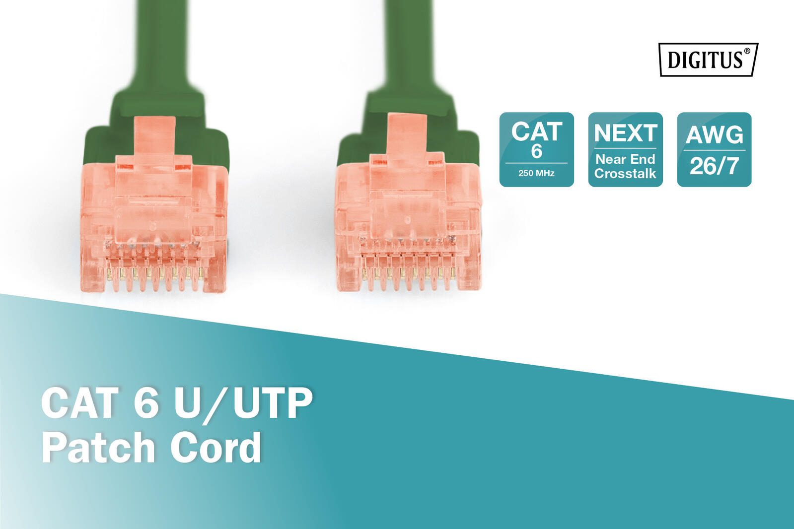 DIGITUS Patch-Kabel RJ-45 (M) zu RJ-45 (M) 5m CCA U/UTP Cat 6 grün (DK-1612-050/G)