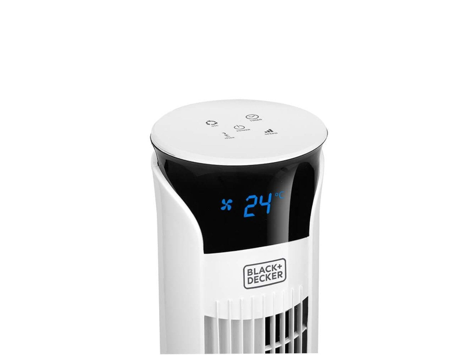 Black & Decker Tower Fan White 102cm