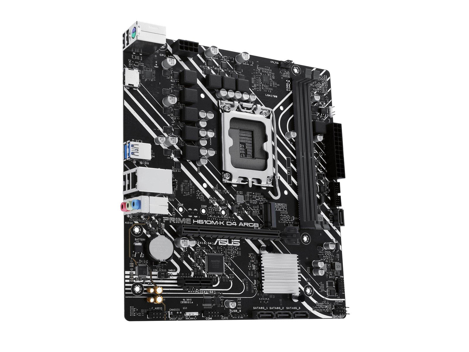 ASUS PRIME H610M-K D4 ARGB Mainboard - Intel H610 - Intel LGA1700 socket - DDR4 RAM - Micro-ATX