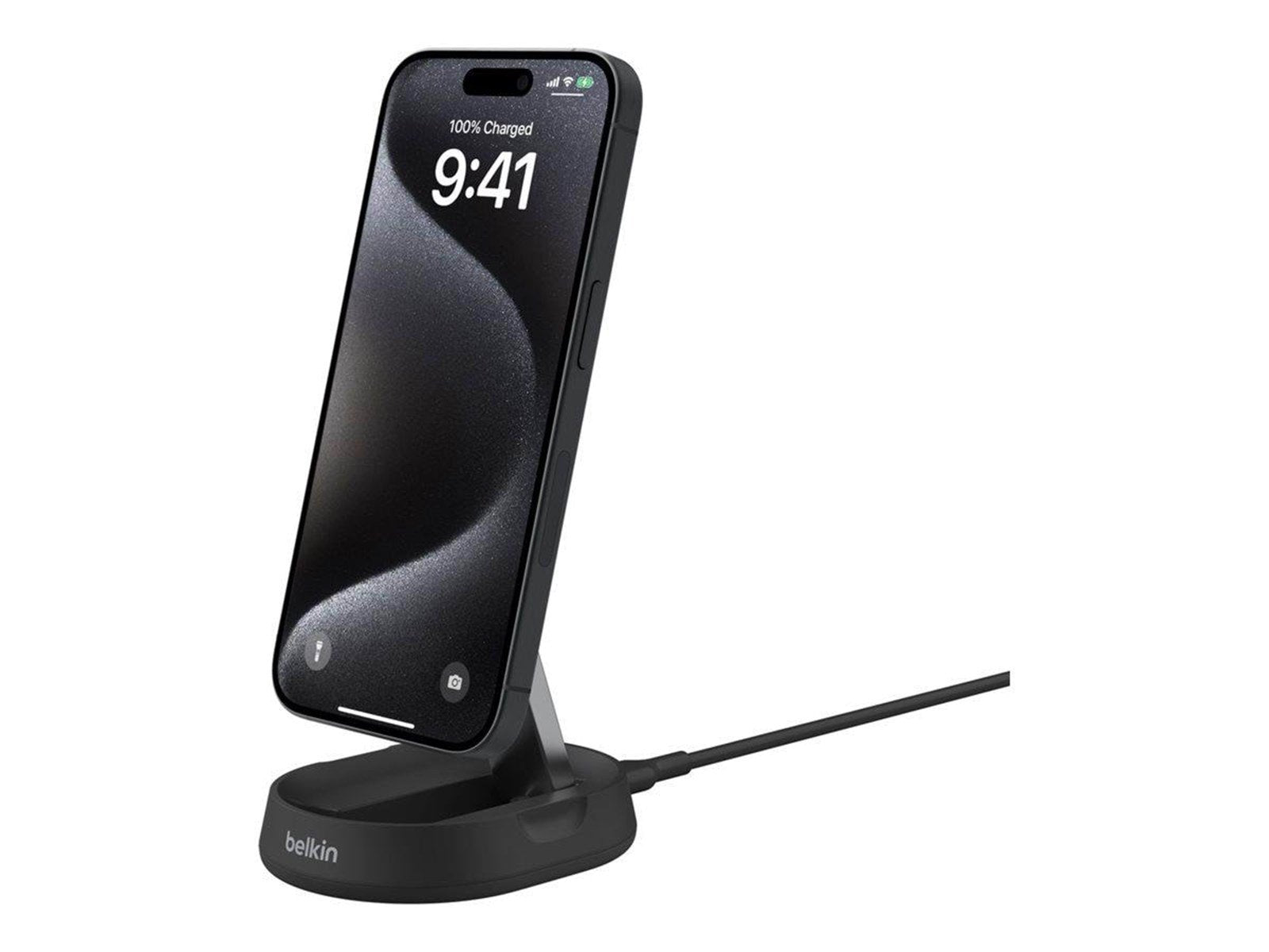 Belkin BoostCharge Pro wireless charging stand - magnetic - + AC power adapter - 15 Watt