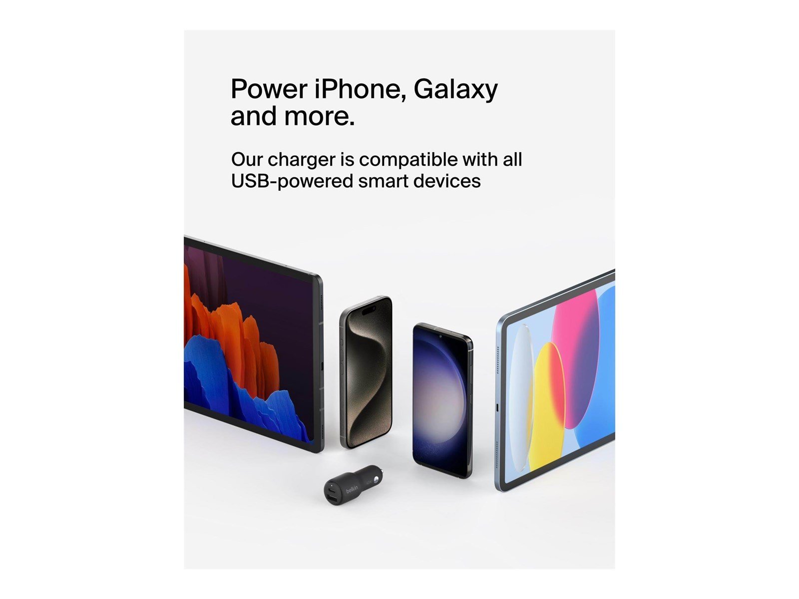 Belkin BoostCharge car power adapter - USB 24 pin USB-C - 42 Watt