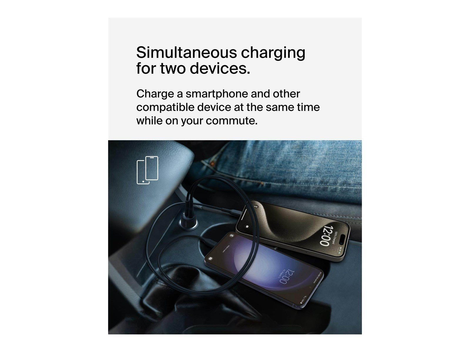 Belkin BoostCharge car power adapter - USB 24 pin USB-C - 42 Watt