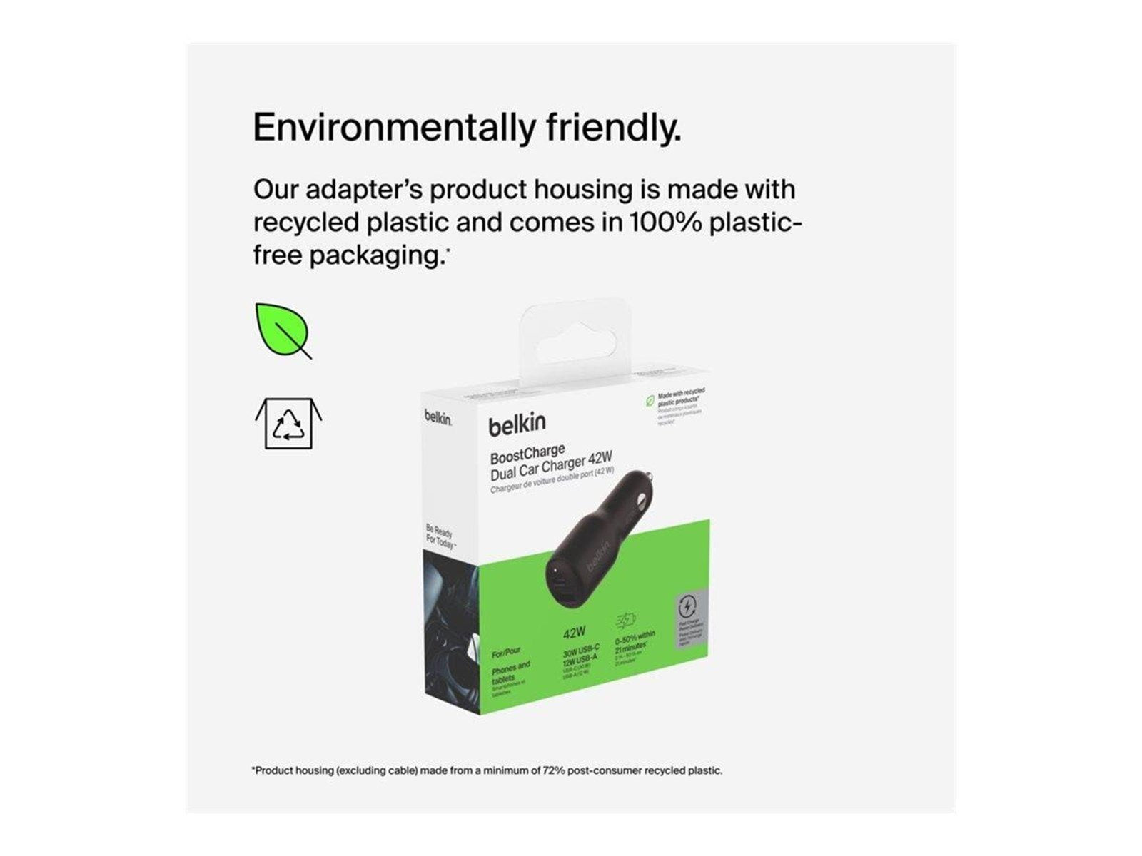 Belkin BoostCharge car power adapter - USB 24 pin USB-C - 42 Watt