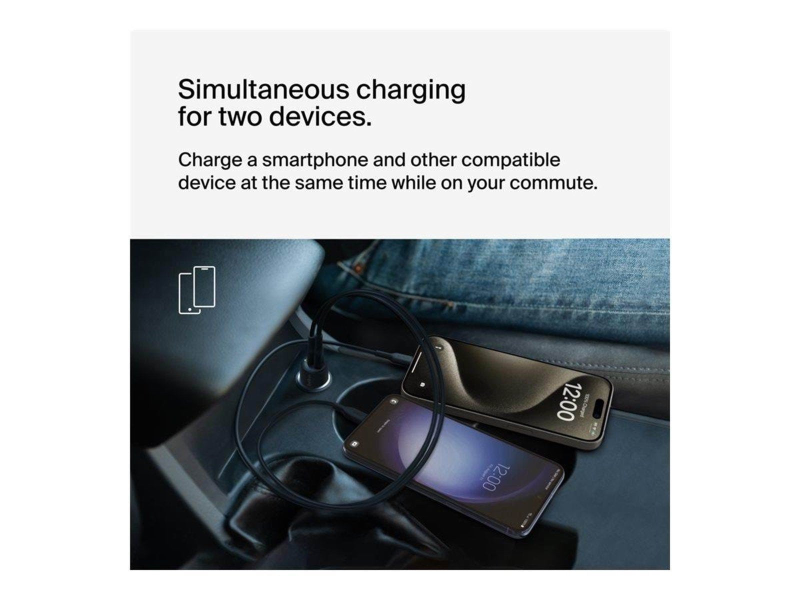 Belkin BoostCharge car power adapter - USB 24 pin USB-C - 42 Watt