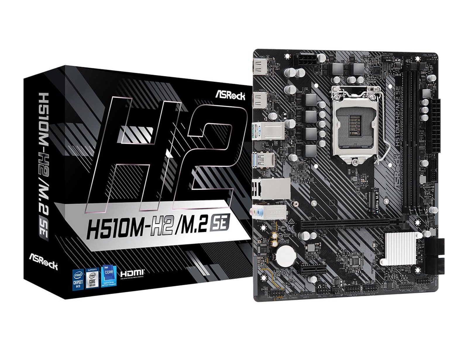ASRock H510M-H2/M.2 SE Mainboard - Intel H470 - Intel LGA1200 socket - DDR4 RAM - Micro-ATX