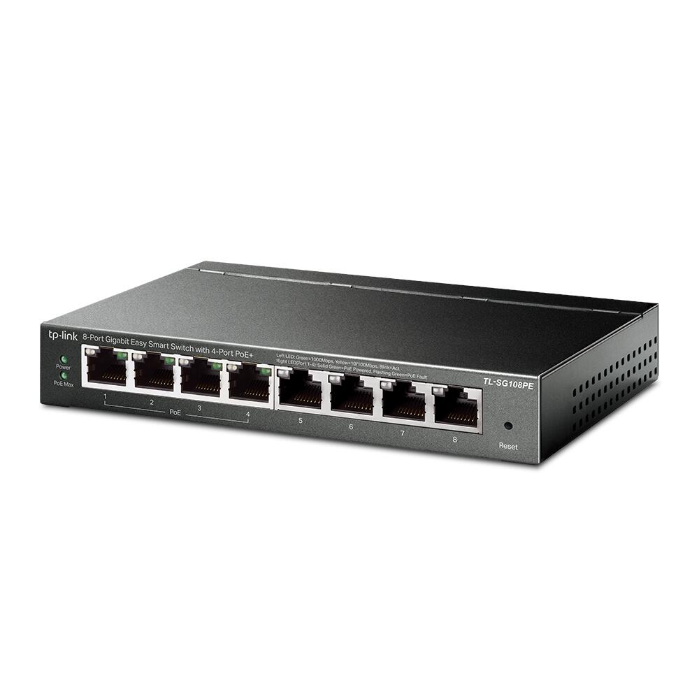 TP-LINK TL-SG108PE 8-Port Gigabit Easy Smart Switch mit 4-Port PoE+