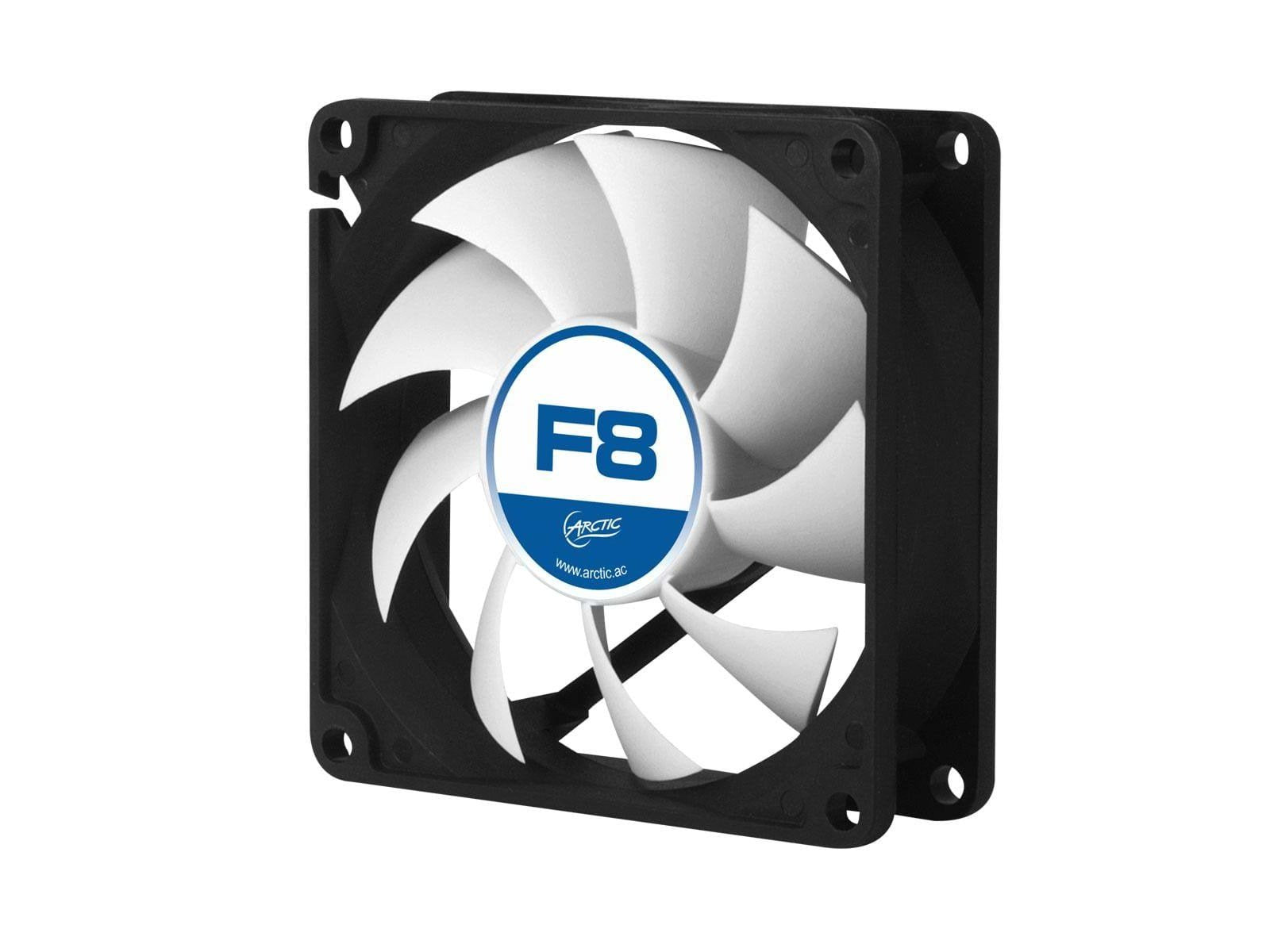 Arctic F8 - Gehäuselüfter - 80mm - Schwarz mit weißen Flügeln - 22 dBA