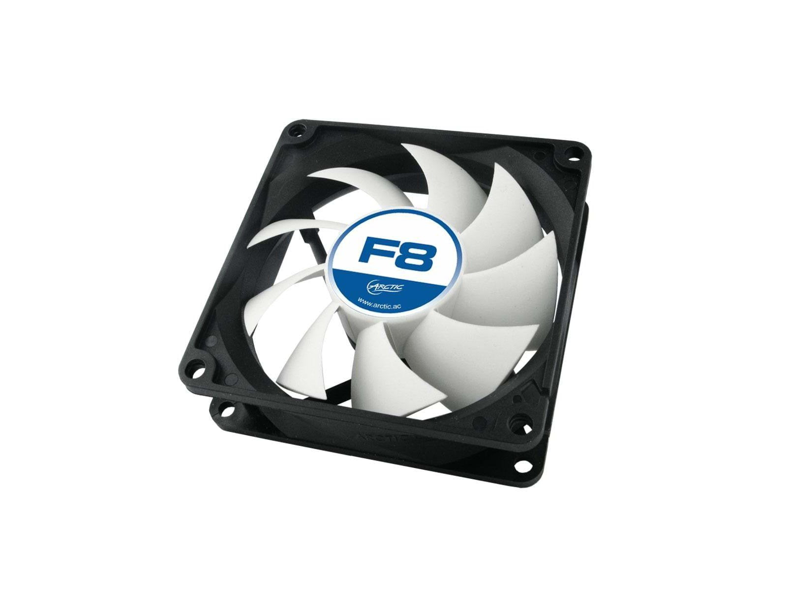 Arctic F8 - Gehäuselüfter - 80mm - Schwarz mit weißen Flügeln - 22 dBA