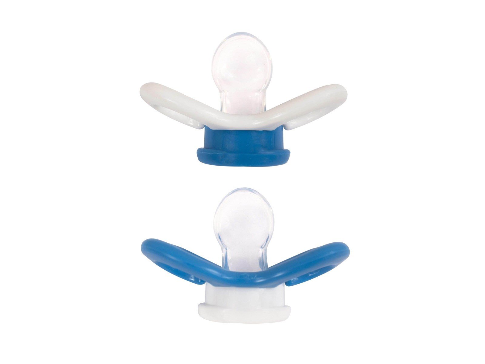 Barnets Favorit 2 pak luftsutter silikone 0-6 mdr. – Blå/Hvid