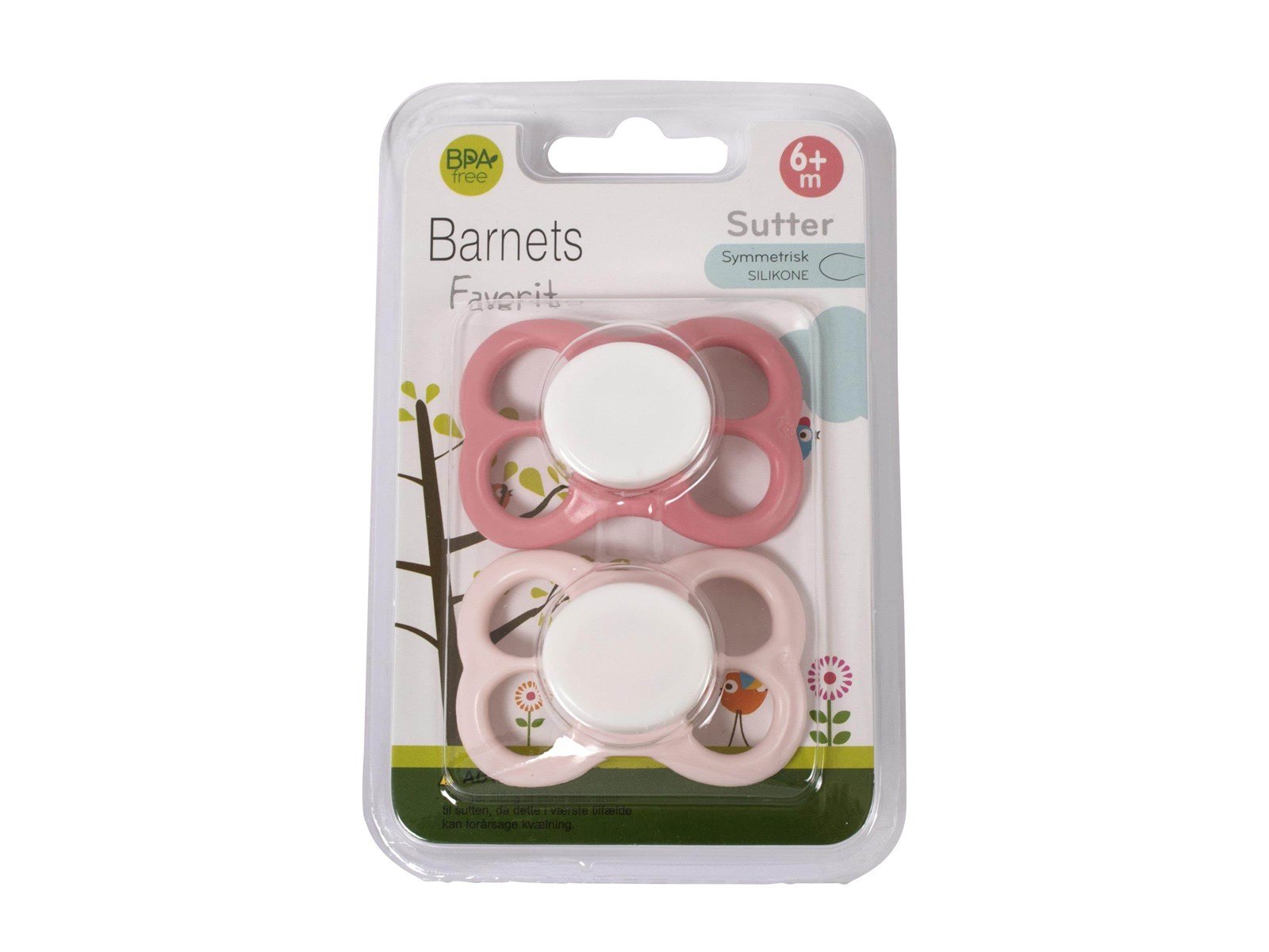 Barnets Favorit 2 pak luftsutter silikone 6+ mdr. - Rosa/Lyserød