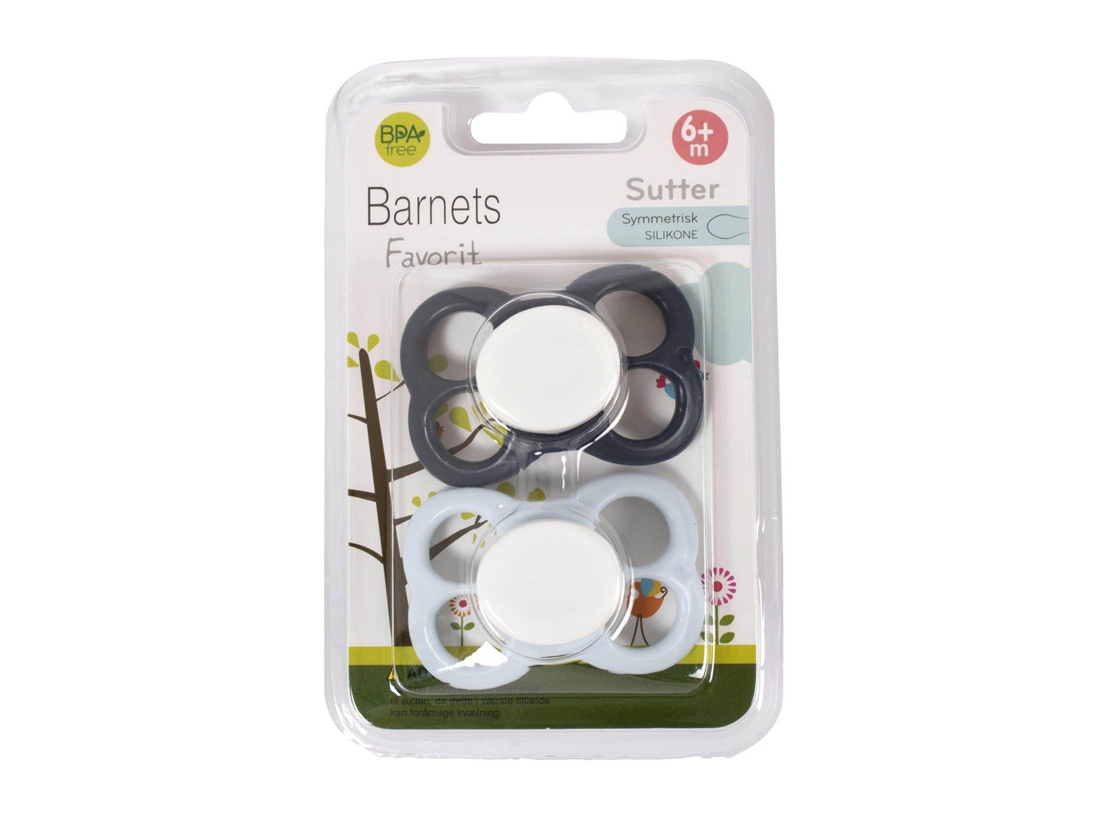 Barnets Favorit 2 pak luftsutter silikone 6+ mdr. - Navy/Lyseblå