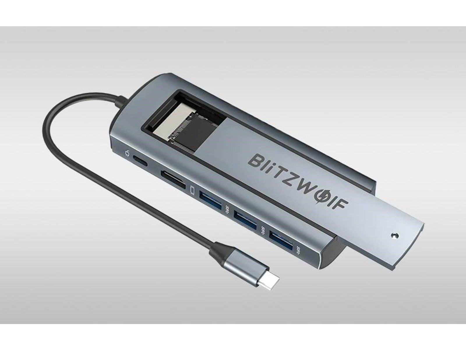 BlitzWolf USB hub 6in1 Silver USB-Hubs - 6 - Grau