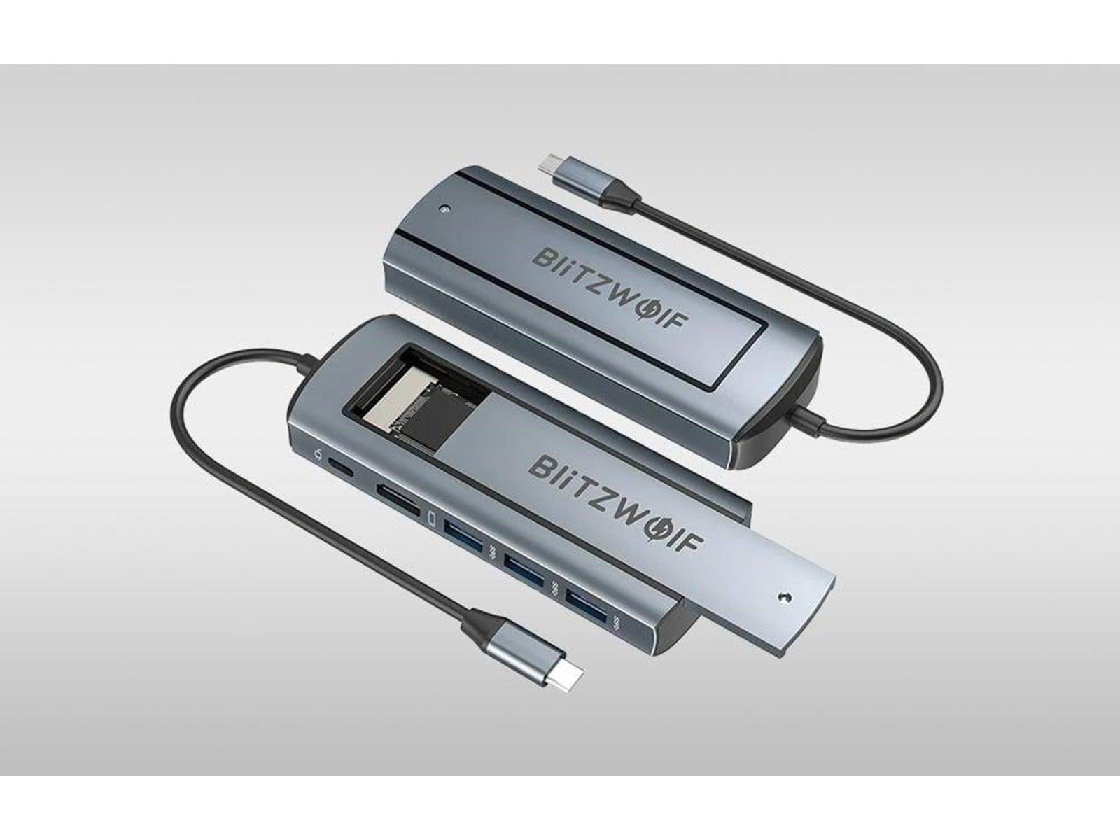 BlitzWolf USB hub 6in1 Silver USB-Hubs - 6 - Grau