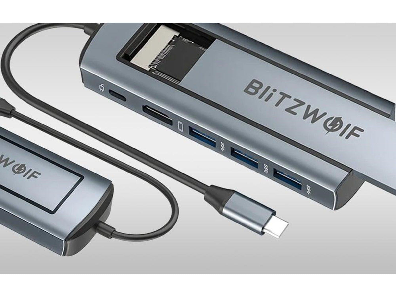 BlitzWolf USB hub 6in1 Silver USB-Hubs - 6 - Grau