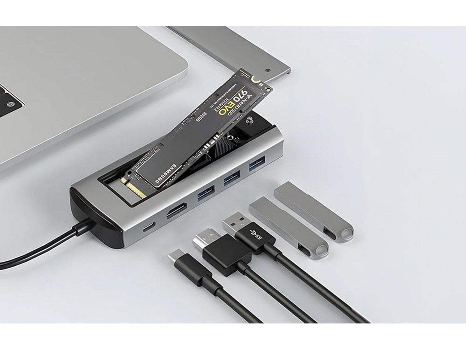 BlitzWolf USB hub 6in1 Silver USB-Hubs - 6 - Grau