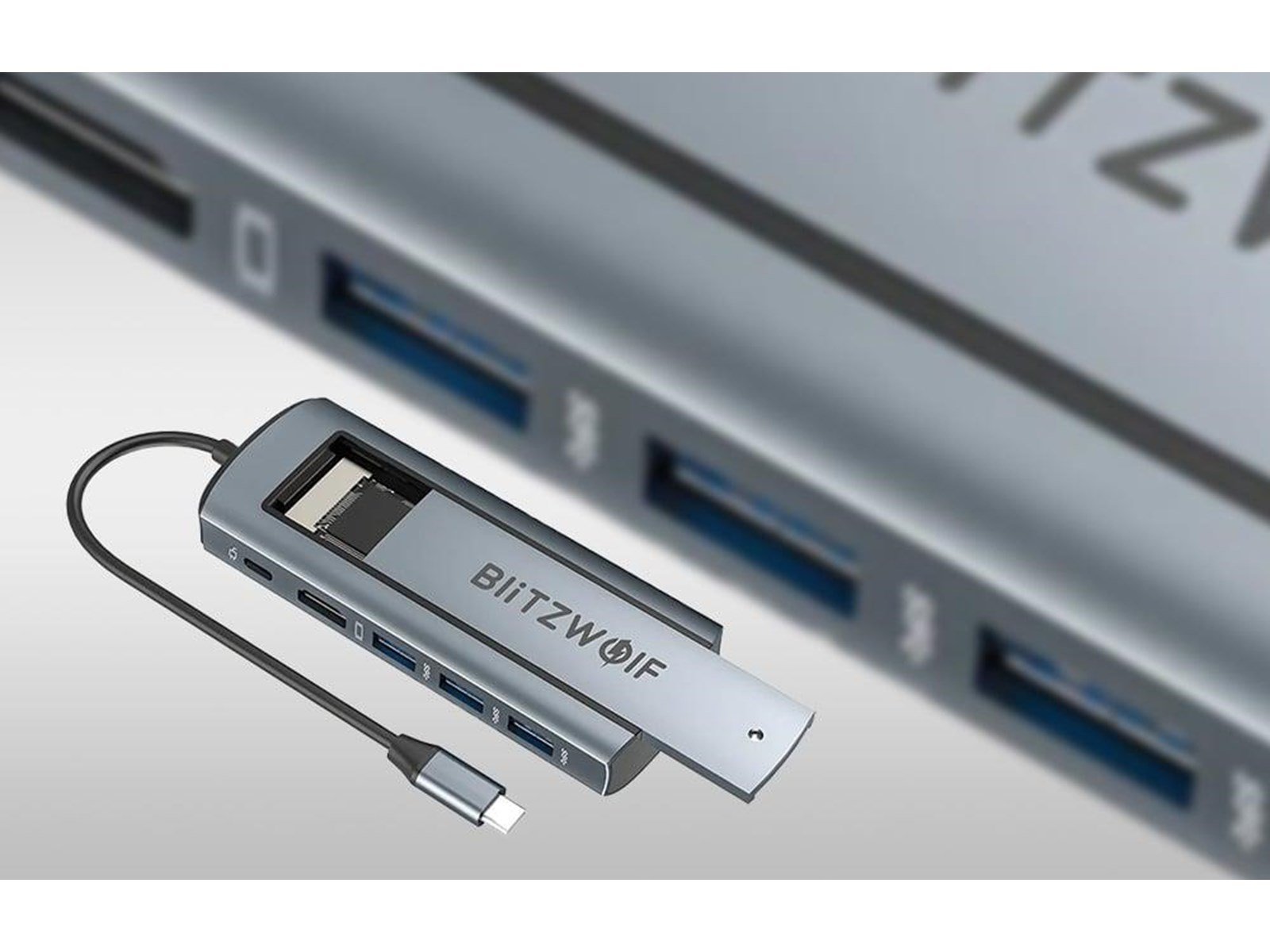 BlitzWolf USB hub 6in1 Silver USB-Hubs - 6 - Grau